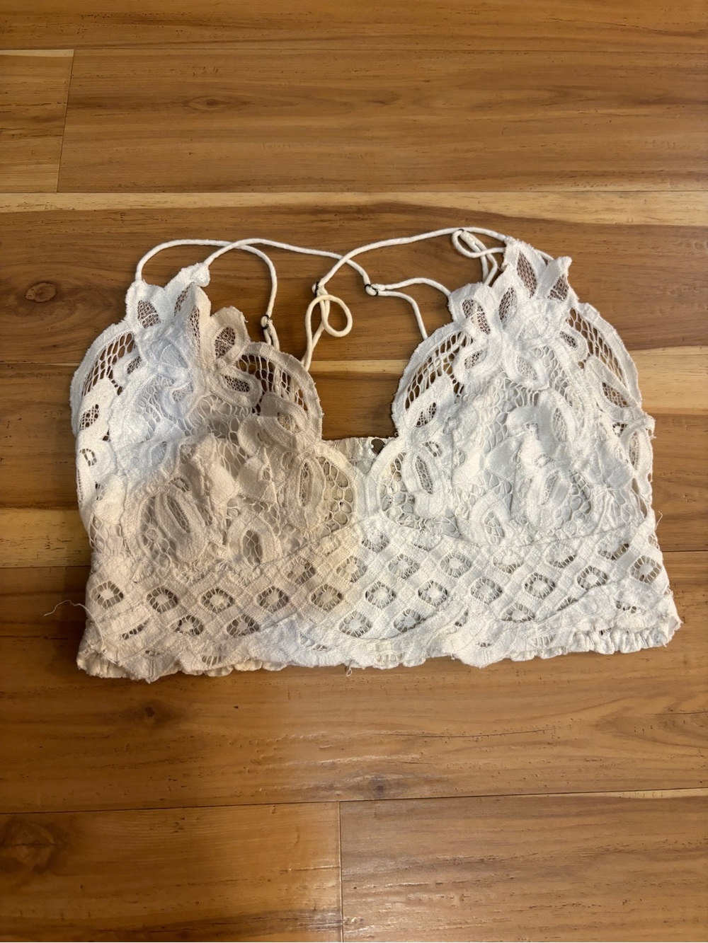 FP one by Free People White Lace Bralette Top Size Medium
